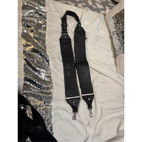 bandolier black /silver all leather billie thick utility crossbody strap OG no c - Picture 6 of 8